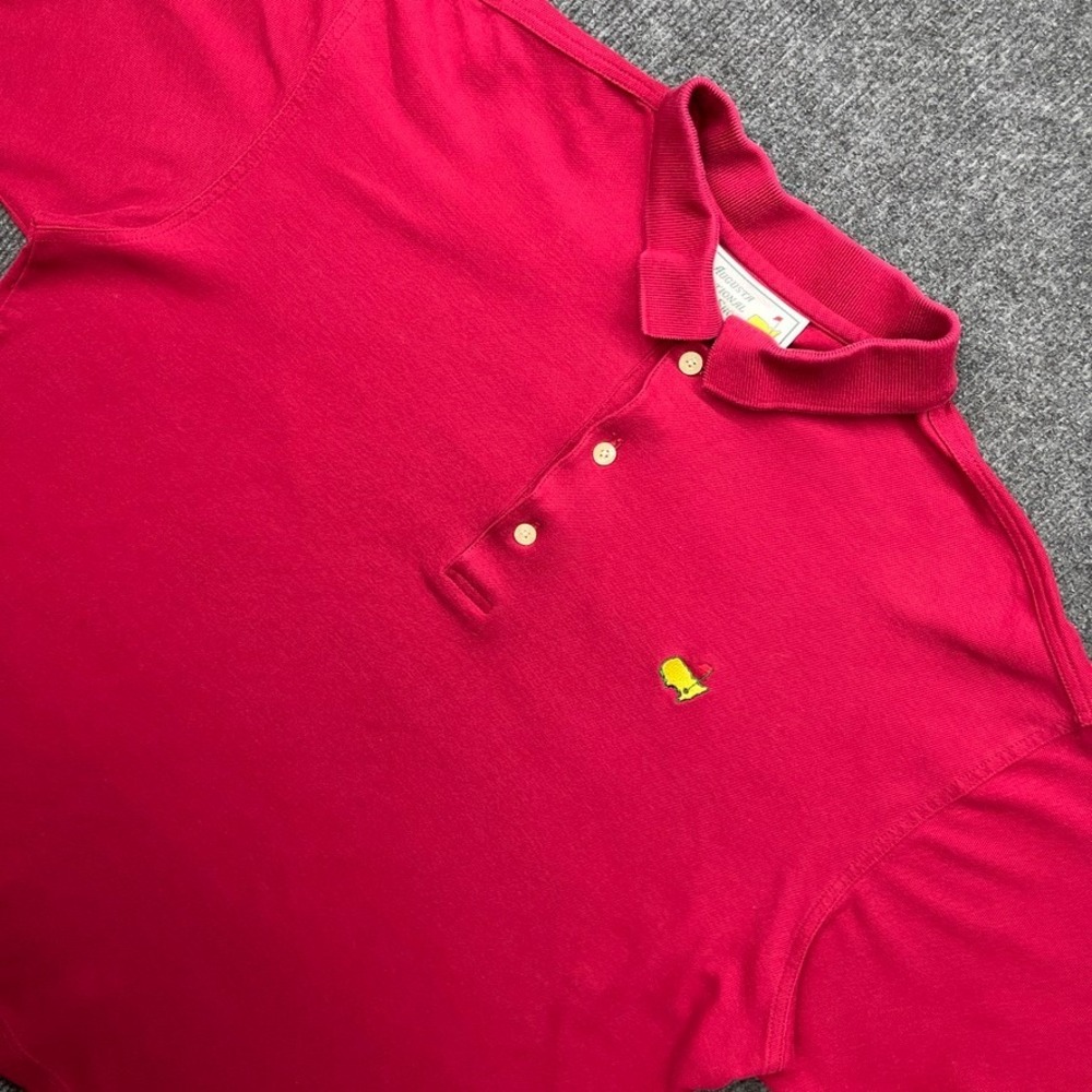 Augusta National Golf Shop Polo Shirt Red Large Masters Logo Vintage Golf Mens